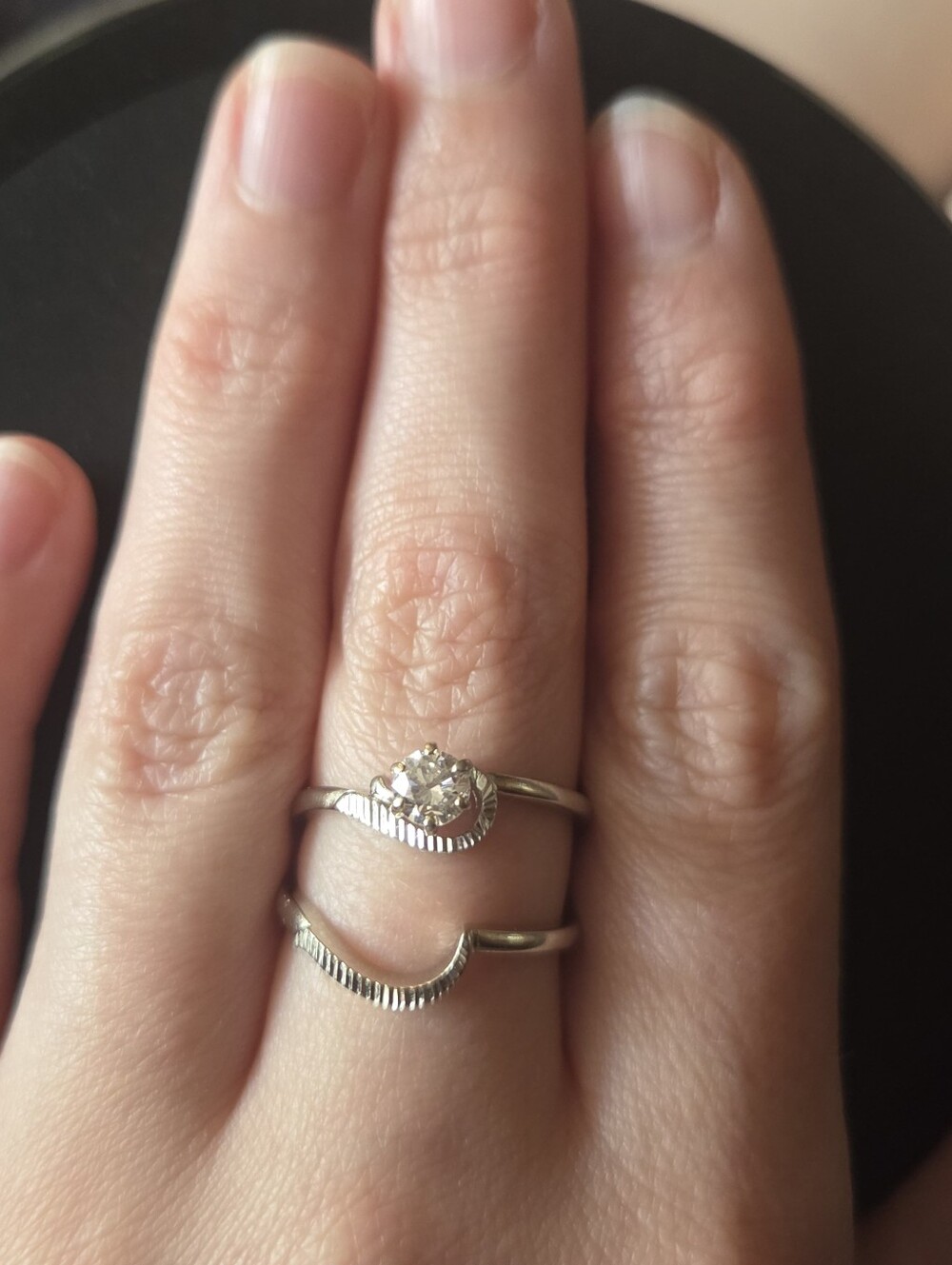 14 Karat White Gold Diamond Wedding Set
